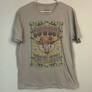 COWBOY TAKE ME AWAY WESTERN TEE, LARGE GOODIE TWO SLEEVES